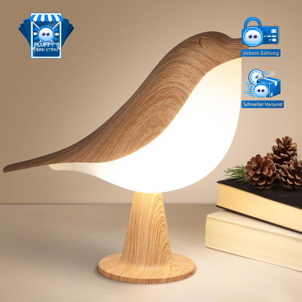 Nachttischlampe Dimmbar Kabellos Tragbar Wiederaufladbar Vogel Nachtlicht-image
