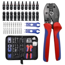 Solar Crimper Tool Kit Solar Panel Connectors Crimping Tool w/ 2 Spanner Wrench
