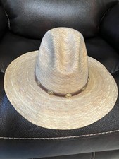 Straw Cowboy Hat - Beige Size Medium, Nice hat band, Made in Mexico