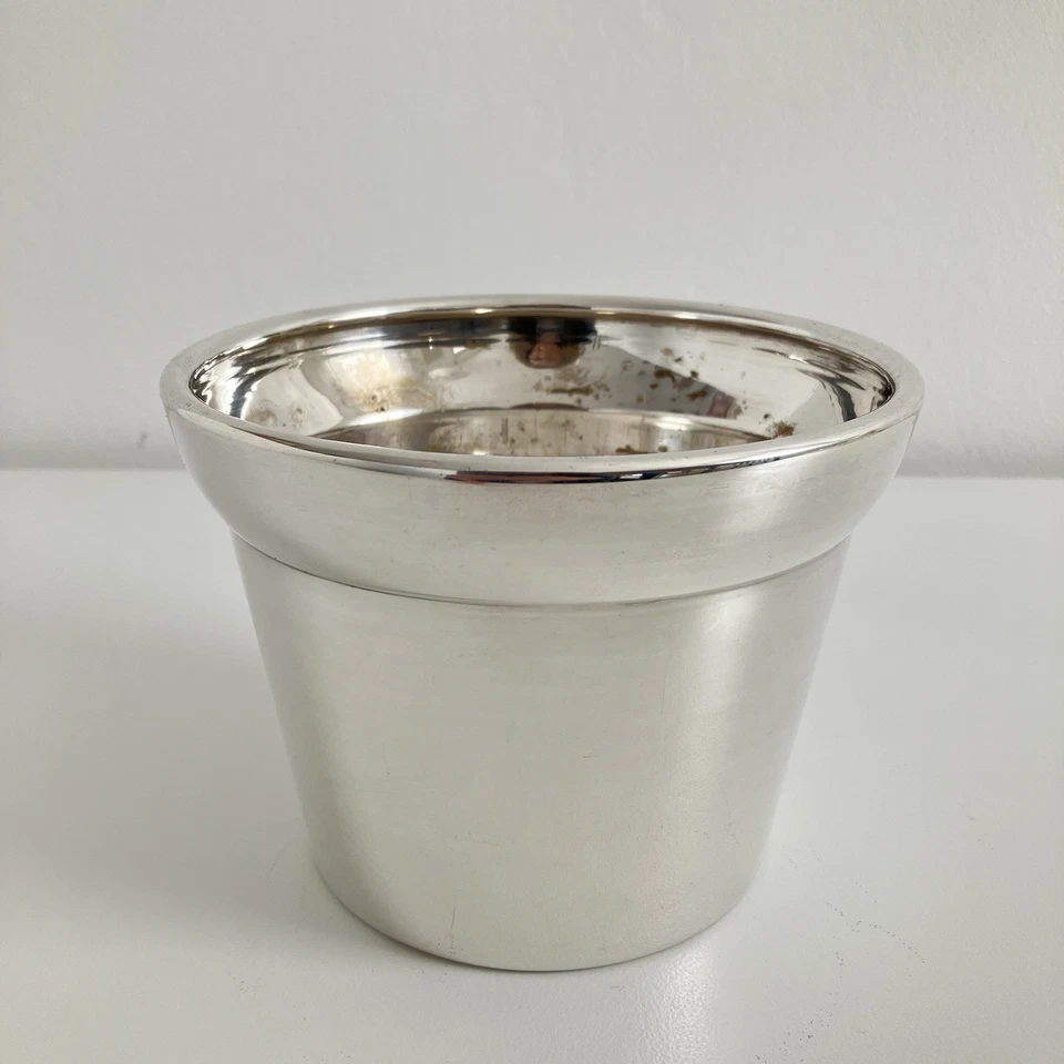H. R. W. Fink Übertopf versilbert Silberauflage klassische Form 1980er Jahre - Bild 3 von 4