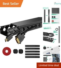 Cable Raceway Kit 31 2X15.4 Inch Open Slot Cord Covers Under Desk TV Computer