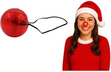 Light Up Flashing Blinking Rudolph Reindeer Red Clown Nose Costume Accessory