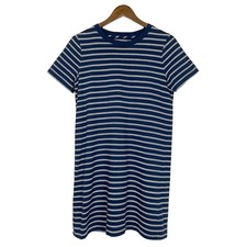 Madewell Small Womens Tee Dress in Epperson Stripe Navy & White Mini Shift Dress