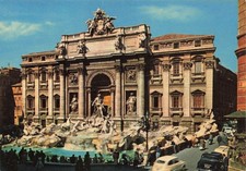 Postcard Italy Rome Trevi Fountain Automobile designed by Architect Nicola Salvi