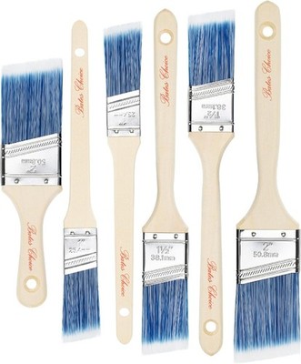 Bates- Paint Brushes 6 Pack Treated Wood Handle Paint Brushes for Walls...
