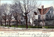 Vintage Postcard 1901-1907 Broad Street, looking west, Freehold, New Jersey