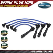 4x Blue Spark Plug Wire Set For Hyundai Accent 1997 2001-2005 L4 1.5l 1.6l Dohc 4x Blue Spark Plug Wire Set For Hyundai Accent 1997 2001-2005 L4 1.5l 1.6l Dohc