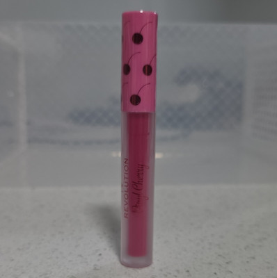 Revolution Vinyl Cherry Liquid Lip Gloss, Cherryade Pink Shade, Shine Effect