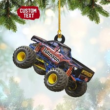 Personalized Monster Truck Christmas Ornament Gift For Toddlers GLC048761