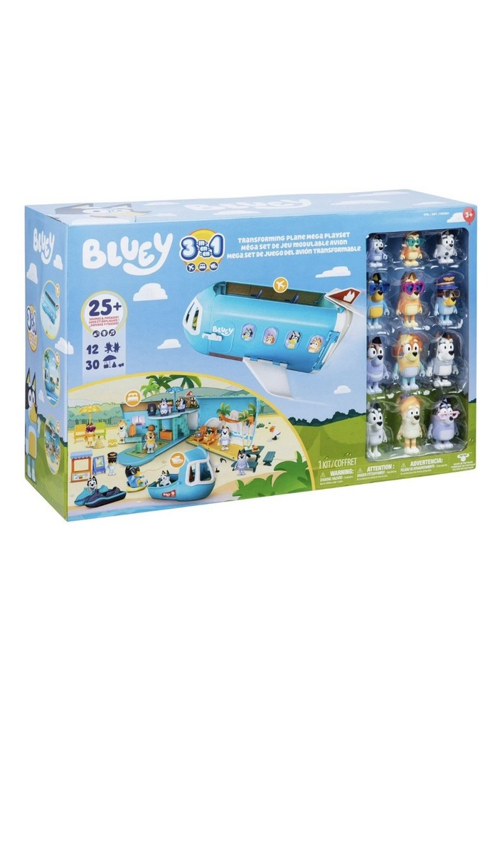 Bluey 3-IN-1 Transforming Plane Mega Playset Ultimate Family Trip