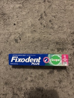 Fixodent Plus Precision Hold & Seal Denture Cream Scope Flavor with Thin Tip 2oz