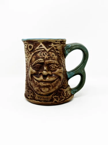 Jim Rumph Art Pottery Mug Orge Troll And Medusa Design Vintage 1971 California