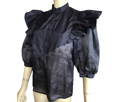 escada ruffle blouse