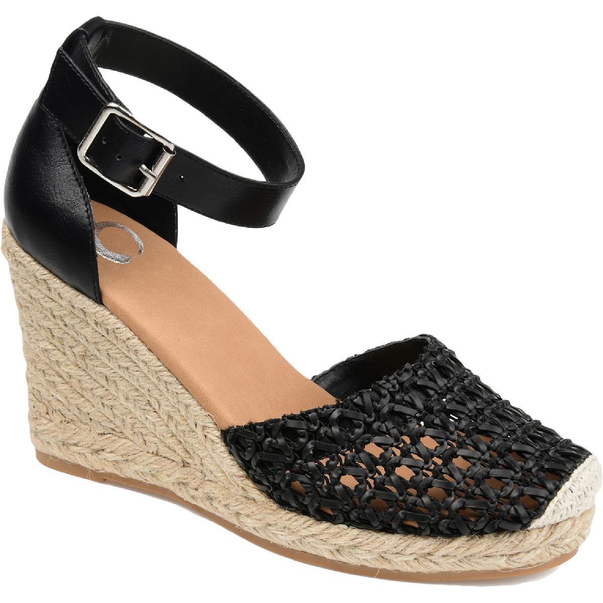 Женские черные босоножки на танкетке Sierra из коллекции Journee 9 Medium (B,M) BHFO 9729