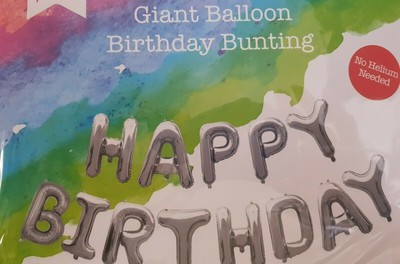 Riesen Luftballon Geburtstag Buchstaben Wimpel 13 Silber Folienballons mit Stab,34x24cm