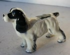 Springer Spaniel Dog Figurine Standing Black White Ceramic Porcelain Hand Paint