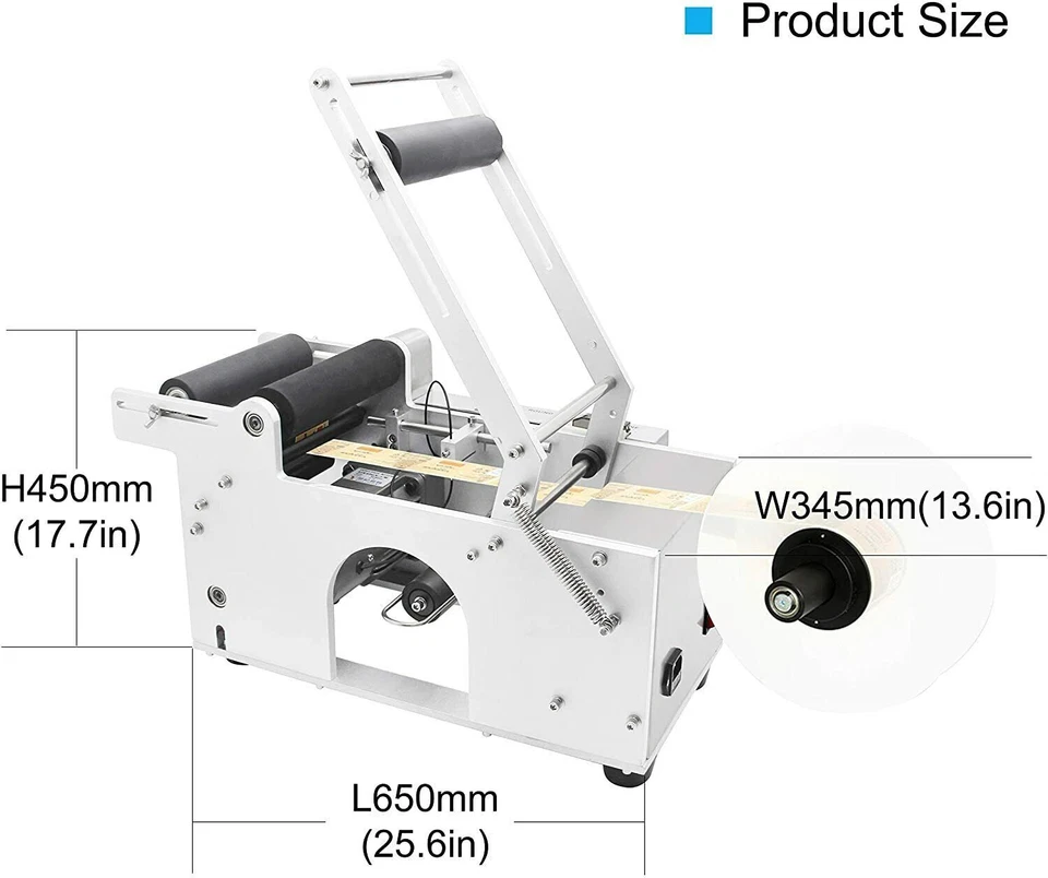 Etichettatrice semiautomatica per bottiglie rotonde GLT-50 20-40 PZ/min - Immagine 2 di 4