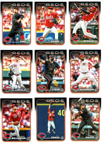 2024 Topps Baseball Series 1 & 2 Cincinnati Reds Team Set (25) Base Cards +WOW+ - Picture 4 of 5