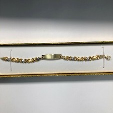 14K GOLD COLOR BABY ID BRACELET OVER 925 STERLING SILVER