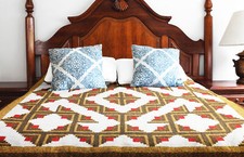 Earth Tone Log Cabin - Abstract Modern design - FINISHED QUILT