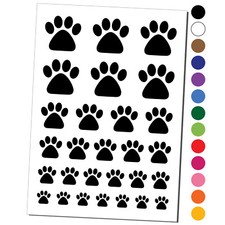 Paw Print Solid Temporary Tattoo Water Resistant Set