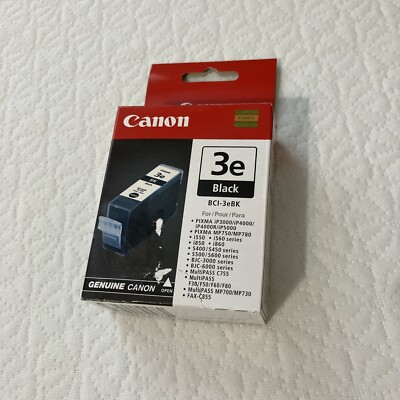 New Canon 3e Black Ink Jet Printer Cartridge BCI-3eBK