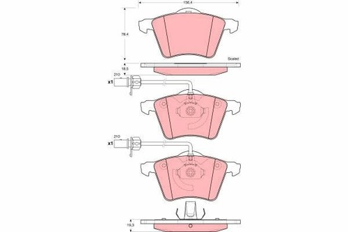 TRW Front Brake Pads for VW TRANSPORTER IV Chassis 70E 70L 70M 7DE 7DL 7D 2.4 D - Picture 2 of 3