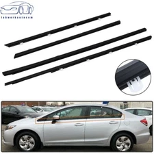 For HONDA CIVIC 2012-2015 Outer Window Moulding Trim Weather strips Seal Black