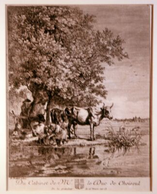 ''Cabinet le Duc de Choiseul'' Kst. von Dunker after P. Potter at Basan, 1771 Pl.9