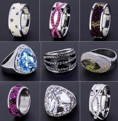 Budawi  Edelstahl Damen Kristall Ring Fingerring Swarovski Elements Stein
