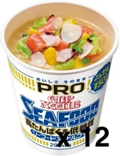 Nissin Cup Noodle PRO SEAFOOD  high protein low carb 78g x 12 from Osaka Japan