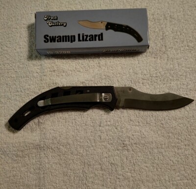 Frost Cutlery Swamp Lizard Black 5'' Lockback Folding Knife New in Box