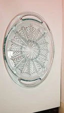 Jeannette Glass Feather Blue 5 Part Divided Relish Tray