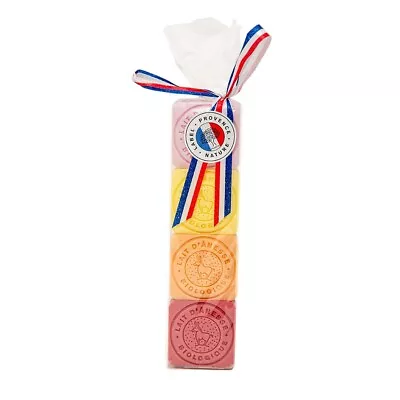 LABEL PROVENCE NATURE Label Provence - Französische Seife - Eselmilch - verschiedene Düfte - 4er Set - 30g