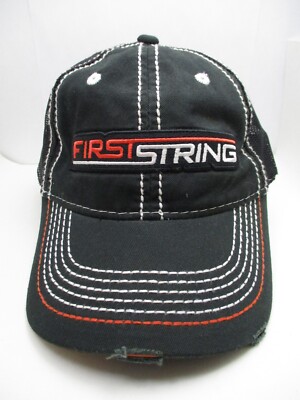 FIRSTSTRING Bow Hunting Cap / Hat Distressed First String Bow Strings Mesh Back