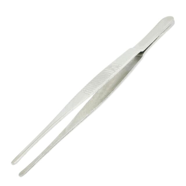 5.5" Long Silver Tone Stainless Steel Round Tip Tweezers D5B1