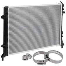 Radiator 13215 w/ 4x Universal Oil Hose Clamps For 2011-2015 Volkswagen Jetta