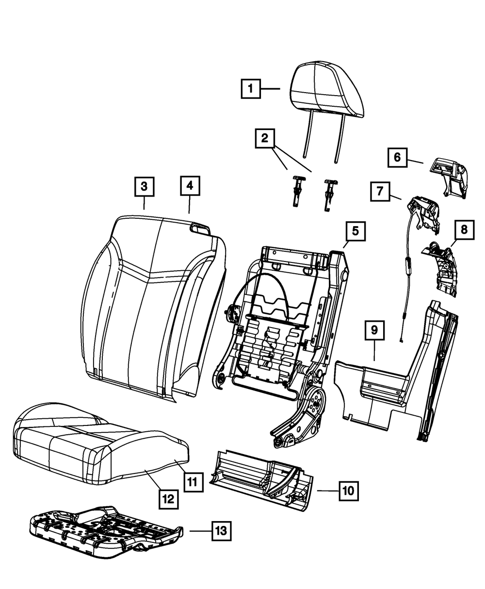 Genuine Mopar Front Seat Cushion Cover 1PV12XDVAB