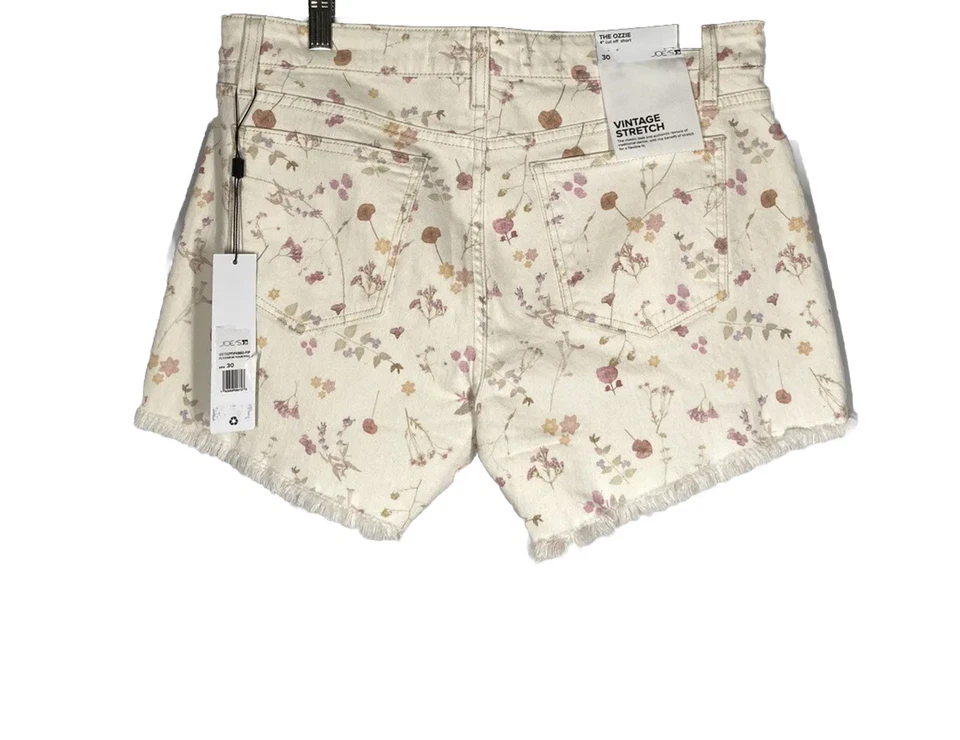 Pantalones cortos de mezclilla para mujer Joe’s talla 30 The Ozzie 4” color recortado marfil multi Foto 4 de 4