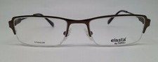 Safilo Elasta 7199T Brown 01J0 Semi Rimless Titanium Eyeglasses 54-19-145 Italy