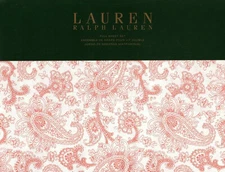 Ralph Lauren Monaco FULL sheet set coral  red paisley floral cotton BEST PRICE !