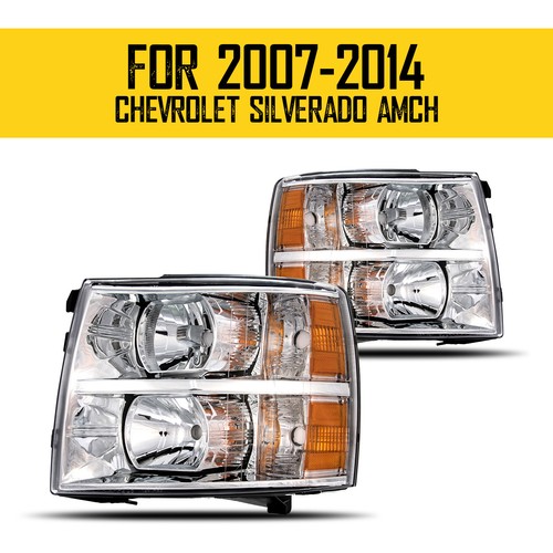 US STOCK Headlamps Headlights Assembly For 2007-2013 Chevrolet Silverado 1500 - Picture 9 of 12