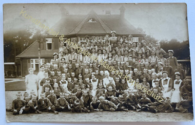orig Foto AK Kind Kinder Gruppe 1913 Malteser Waisenkinder Waisenhaus bei Berlin