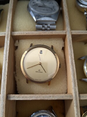 Vintage Golana Swiss Made Gold Tone Watch - Date Window - AS-IS