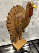 Folk Art Wooden Thanksgiving Turkey Farmhouse Decor Midwest 12
