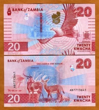 Zambia, 20 Kwacha, 2024 (2025), P-New, Hybrid, UNC   complete redesigned