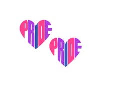 2 Bisexual Pride Heart Temporary Tattoos, LGBTQIA 