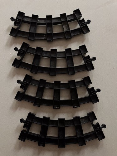 Lego Duplo Vintage Black Railway Train Track. 4 Curved - Picture 2 of 2