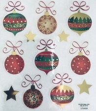 Christmas Ornaments Stars Gold Foiled Scrapbooking Craft Stickers