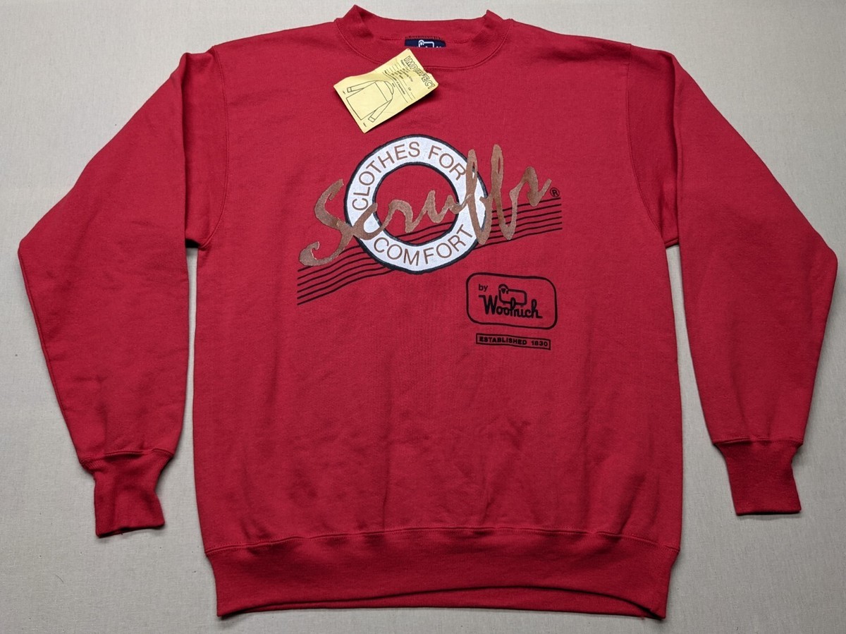Vintage 80s Woolrich Scruffs Crewneck Sweatshirt Size Large Red USA